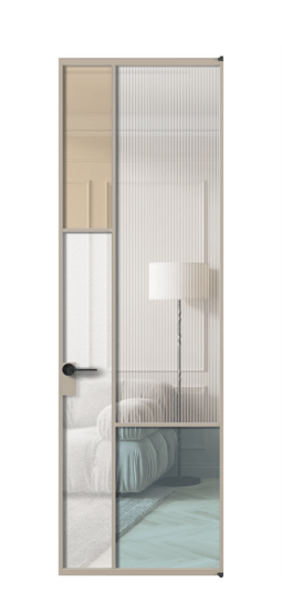 Межкомнатная дверь АЛПЛ041.13 АБСК 4 стекла. Цвет Алюминий бисквитный. Материал Алюминий в эмали. Коллекция Mosaic. Фото. Дверь межкомнатная АЛПЛ041.13 АБСК 4 стекла. Цвет Алюминий бисквитный. Материал Алюминий в эмали. Коллекция Mosaic. Картинка.