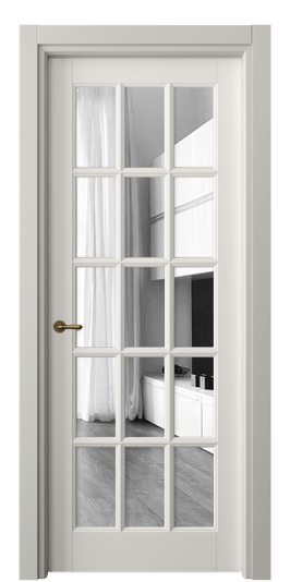 Дверь межкомнатная 6311 МПБЛ ЗЕР. Цвет Матовый пудровый белый. Материал Гладкая эмаль. Коллекция Тоскана Грильято. Картинка.