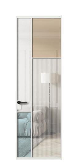 Межкомнатная дверь АЛПЛ041.11 АБЛ 4 стекла. Цвет Алюминий белоснежный. Материал Алюминий в эмали. Коллекция Mosaic. Фото. Дверь межкомнатная АЛПЛ041.11 АБЛ 4 стекла. Цвет Алюминий белоснежный. Материал Алюминий в эмали. Коллекция Mosaic. Картинка.
