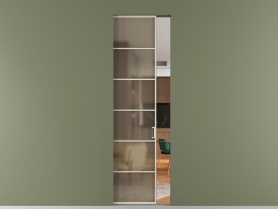 Алюминевая перегородка skr1_04_ Алюминий бежево-серый Бронза сатин матовое. Цвет Алюминий бежево-серый. Материал Алюминий в эмали. Коллекция Перегородка Formato скрытый пенал 1 створка. Картинка.