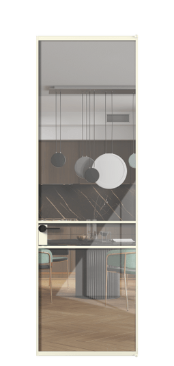 Дверь межкомнатная АЛПЛ040.02 АМБ Алюминий молочно-белый Stopsol Clear прозрачное. Цвет Алюминий молочно-белый. Материал Алюминий в эмали. Коллекция Формато. Картинка.