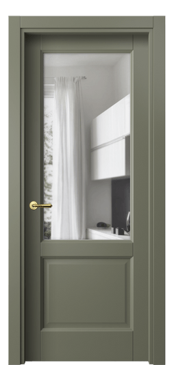 Межкомнатная дверь 1422 МОТ Прозрачное стекло. Цвет Матовый оливковый тёмный. Материал Гладкая эмаль. Коллекция Галант. Фото. Дверь межкомнатная 1422 МОТ Прозрачное стекло. Цвет Матовый оливковый тёмный. Материал Гладкая эмаль. Коллекция Галант. Картинка.