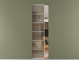 Алюминевая перегородка skr1_04_ Алюминий светло-серый Бронза сатин матовое. Цвет Алюминий светло-серый. Материал Алюминий в эмали. Коллекция Перегородка Formato скрытый пенал 1 створка. Картинка.