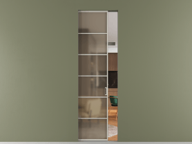 Алюминевая перегородка skr1_04_ Алюминий тёплый серый Бронза сатин матовое. Цвет Алюминий тёплый серый. Материал Алюминий в эмали. Коллекция Перегородка Formato скрытый пенал 1 створка. Картинка.