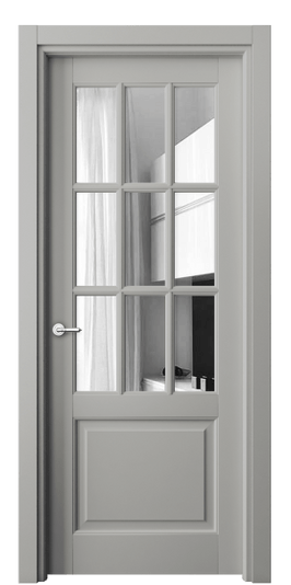 Дверь межкомнатная 6312 БНСР Зеркало. Цвет Бук нейтральный серый. Материал Массив бука эмаль. Коллекция Toscana Grigliato. Картинка.