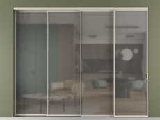 Перегородка Формато внутри проёма 4 створки с синхронным механизмом