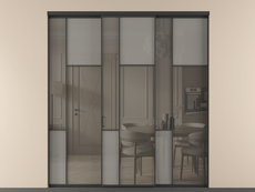 Перегородка Mosaic внутри проёма трёхстворчатая