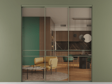 Перегородка Formato внутри проёма трёхстворчатая