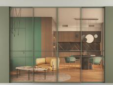 Перегородка Формато внутри проёма скрытое крепление в потолок 4 створки