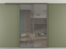 Перегородка Формато вдоль стены на потолок 2 створки с синхронным механизмом