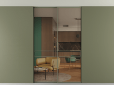 Перегородка Formato внутри проёма двустворчатая со скрытым креплением в потолок