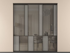 Перегородка Mosaic внутри проёма трёхстворчатая